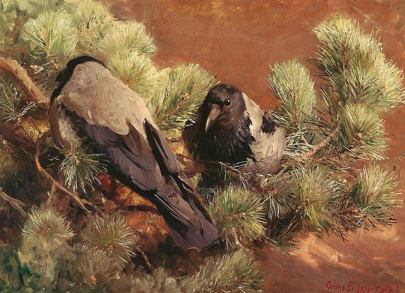 bruno liljefors Hooded Crows China oil painting art